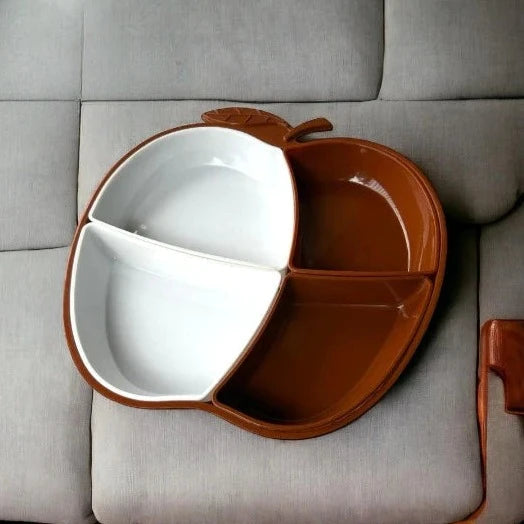 Apple Shaped Iftar Tray, 4 Compartment Food Plate, Sasuke Food Divided Serving Plate Apple Shaped Iftar Tray, 4 Compartment Food Plate, Sasuke Food Divided Serving Plate